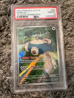 2023 Pokemon Svp En-Sv Black Star Promo #051 Snorlax 151 PSA 10 Gem Mint - Image 1