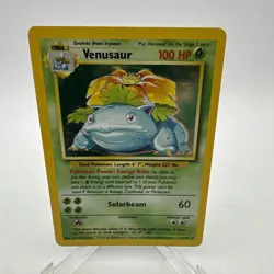 LP-MP Pokemon Card Venusaur 15/102 Base Set Unlimited 1999 WOTC Holo Rare LP - Image 1
