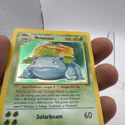 LP-MP Pokemon Card Venusaur 15/102 Base Set Unlimited 1999 WOTC Holo Rare LP - Image 4