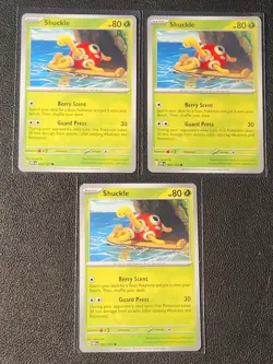 3x Shuckle 005/197 Pokemon card SV Obsidian Flames common NM - Image 1