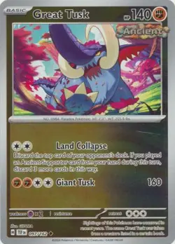 Great Tusk 97/162 Reverse Holo | Temporal Forces | Pokemon Card - Image 1
