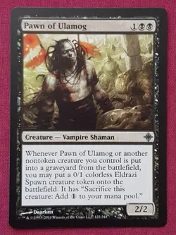 Magic The Gathering RISE OF THE ELDRAZI PAWN OF ULAMOG black card MTG - Image 1