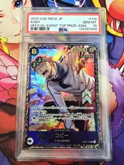 PSA 10 One Piece Card JP Koby OP11-119 Flagship Battle Winner Prize "Asia" - Image 1