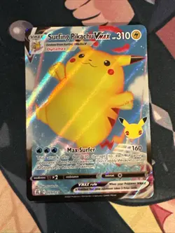 Pokemon Pikachu TCG Surfing VMAX Celebrations Holo Ultra Rare Card 009/025 - Image 1