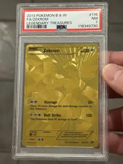 PSA 7 - Zekrom - 2013 Legendary Treasures 115/113 SECRET RARE F.A. B&W POKEMON - Image 1