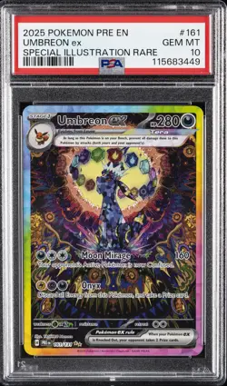 2025 POKEMON PRE EN-PRISMATIC EVOLUTIONS #161 UMBREON EX PSA 10 - Image 1