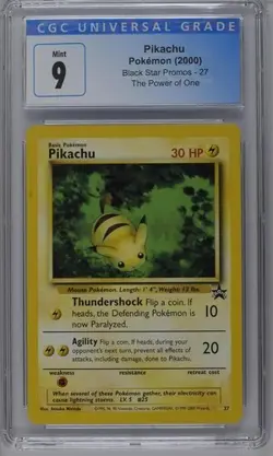 CGC 9 MINT "Bumblebee" Pikachu Black Star Promo WOTC Pokemon Card 27 - Image 1