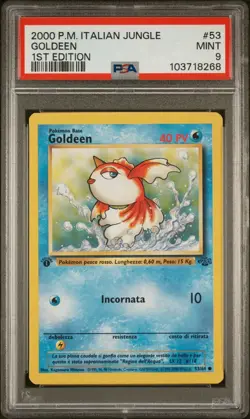 2000 Pokemon Italian Jungle 1st Edition Goldeen 53 Common PSA 9 - Image 1