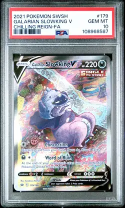2021 POKEMON SWORD & SHIELD CHILLING REIGN FULL ART/GALARIAN SLOWKING V PSA 10 - Image 1