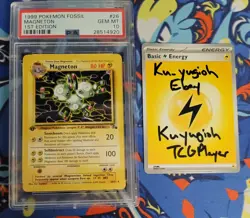 1999 POKEMON FOSSIL 1ST EDITION #26 26/62 MAGNETON PSA 10 LOW POP:335 - Image 1