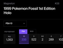 1999 POKEMON FOSSIL 1ST EDITION #26 26/62 MAGNETON PSA 10 LOW POP:335 - Image 3