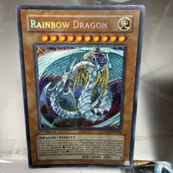 Yugioh Rainbow Dragon TAEV-EN006 Secret Rare 1st Edition LP - Image 1