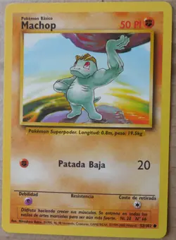 Machop 52/102 Common non-holo Spanish Base Set Set Pokemon Card LP - Image 1