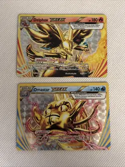 Pokemon Delphox/Omastar BREAK 14+19/124 XY Fates Collide Ultra Rare Holo Cards - Image 1