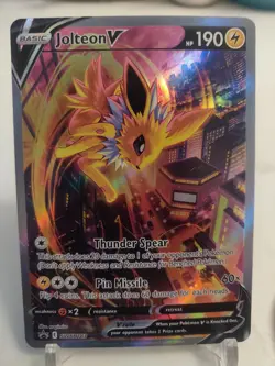 *Custom-made*HighQuality, Jolteon V #183 Promo ,Textured"Display Card" - Image 1