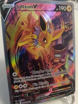 *Custom-made*HighQuality, Jolteon V #183 Promo ,Textured"Display Card" - Image 2
