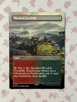 Wooded Foothills (Borderless) MTG Modern Horizons 3 NEAR MINT - Image 1
