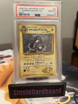 PSA 10 GEM MINT 1998 POKEMON JAPANESE GYM #82 LT. SURGE'S MAGNETON - Image 1