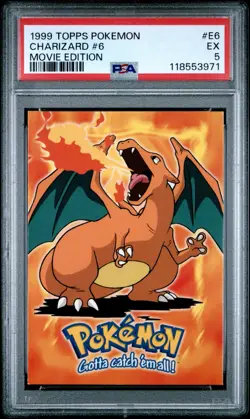 1999 TOPPS POKEMON THE MOVIE EDITION Non-Holo #E6 CHARIZARD PSA 5 - Image 1