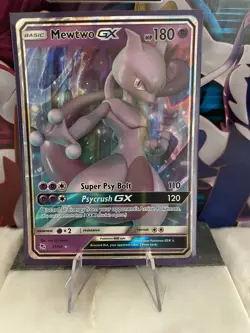 ULTRA RARE Mewtwo GX 31/68 Pokemon TCG SM Hidden Fates MewTwo Holo Foil - LP - Image 1