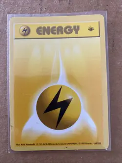 Pokemon TCG Base Set 1st Edition Lightning Energy 100/102 Never Played Near Mint - Image 1