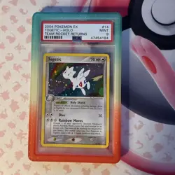 2004 POKEMON EX TEAM ROCKET RETURNS TOGETIC #14 HOLO PSA 9 MINT W/ Bumper Guard - Image 1