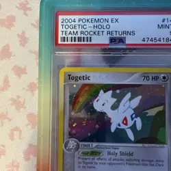 2004 POKEMON EX TEAM ROCKET RETURNS TOGETIC #14 HOLO PSA 9 MINT W/ Bumper Guard - Image 3