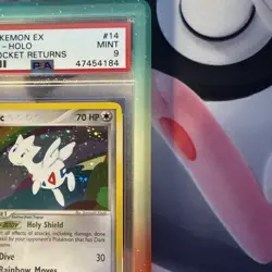 2004 POKEMON EX TEAM ROCKET RETURNS TOGETIC #14 HOLO PSA 9 MINT W/ Bumper Guard - Image 4