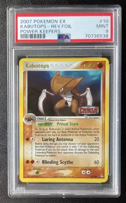 2007 Pokemon EX Power Keepers #10 Kabutops Reverse Holo Foil PSA 9 Mint - Image 1