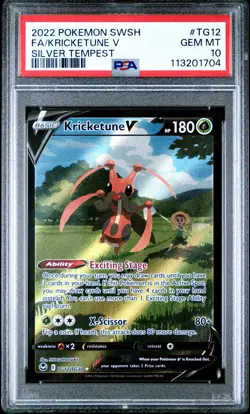2022 Pokemon Kricketune V - Silver Tempest - TG12/TG30 - PSA 10 Gem MT - Image 2