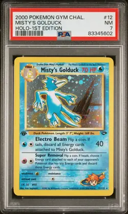 2000 Pokemon Gym Challenge Misty's Golduck Holo-1ST Edition PSA 7 #12 - Image 1