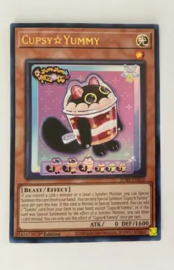 Yugioh Cupsy Yummy Ultra Rare JUSH-EN016 1st ED Near Mint - Image 1