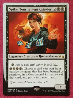 Magic The Gathering UNSTABLE SPIKE TOURNAMENT GRINDER black card MTG - Image 1