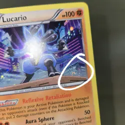 SWIRL 🌀💫 LP Lucario 64/99 Cosmos Holo Rare BW Next Destiny Pokemon Card - Image 2