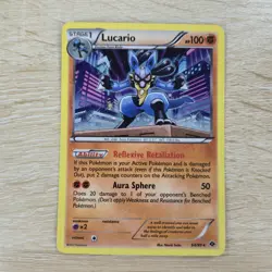 SWIRL 🌀💫 LP Lucario 64/99 Cosmos Holo Rare BW Next Destiny Pokemon Card - Image 3