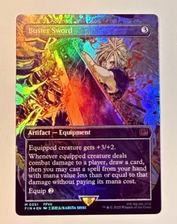 Buster Sword (Borderless) Final Fantasy Foil-NM-Magic The Gathering - Image 1