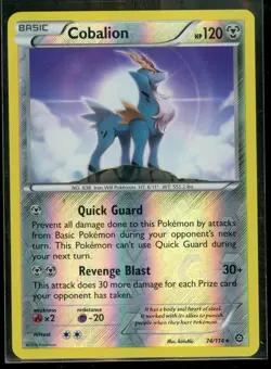 Pokemon COBALION 74/114 - XY Steam Siege - RARE Rev Holo - MINT - Image 1