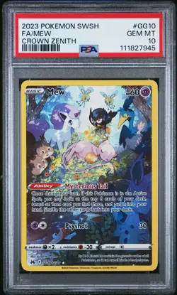 2023 POKEMON SWORD & SHIELD CROWN ZENITH #GG10 FULL ART/MEW PSA 10 - Image 1