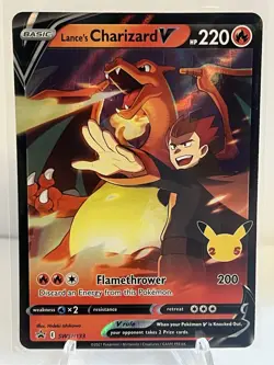 Lance's Charizard V SWSH133 Black Star Promo Holo Pokemon TCG - Image 1