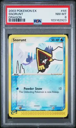 2003 POKEMON EX DRAGON #44 SNORUNT PSA 8 - Image 1