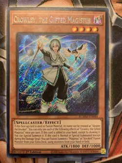 Yu-Gi-Oh! Crowley, the Gifted Magistus BLMM-EN044 Secret Rare First Edition - Image 1