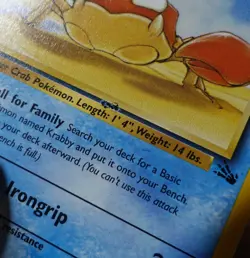 Krabby 51/62 Printer Hickey Error Repeated Fossil Set Dot Misprint Pokemon Card - Image 3