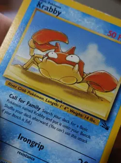 Krabby 51/62 Printer Hickey Error Repeated Fossil Set Dot Misprint Pokemon Card - Image 4