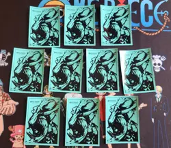 ONE PIECE TCG Official Card Sleeves Teal Luffy 1st Anniv Prem PACK OF 10 UNUSED - Image 1