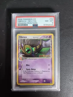 Vibrava 42/101 Reverse Holographic Pokemon Card Ex Dragon Frontiers PSA 8 - Image 1