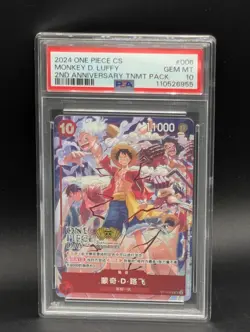 One Piece Chinese Card Game 2nd Anniversary Luffy ST10-006 SR Alt Art A - Image 1