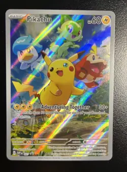 Pikachu English Card Scarlet & Violet Promo SVP 027 Paldea Evolved Full Art Holo - Image 1