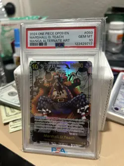 PSA 10 Marshall D Teach Manga Alt Art SR-SP [OP09-093] One Piece Card - Image 1
