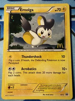 Pokemon EMOLGA 6/12 (Holo Promo) McDonald's 2012 - LP - Image 1