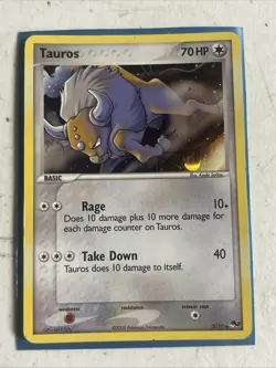 Pokemon TCG Tauros POP RARE PROMO Holo 70 HP 5/17 Pokemon Promos Holo Promo Mp - Image 1
